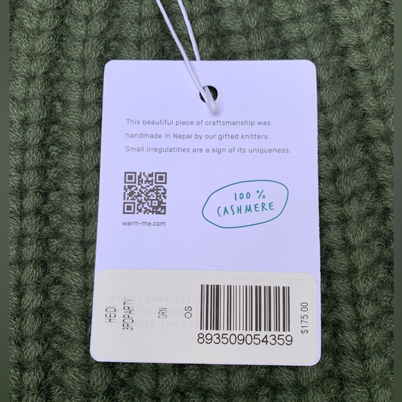 Veronica Beard Warm Me Cashmere Beanie - NWT - Green - Retail $175 - Picture 3 of 3